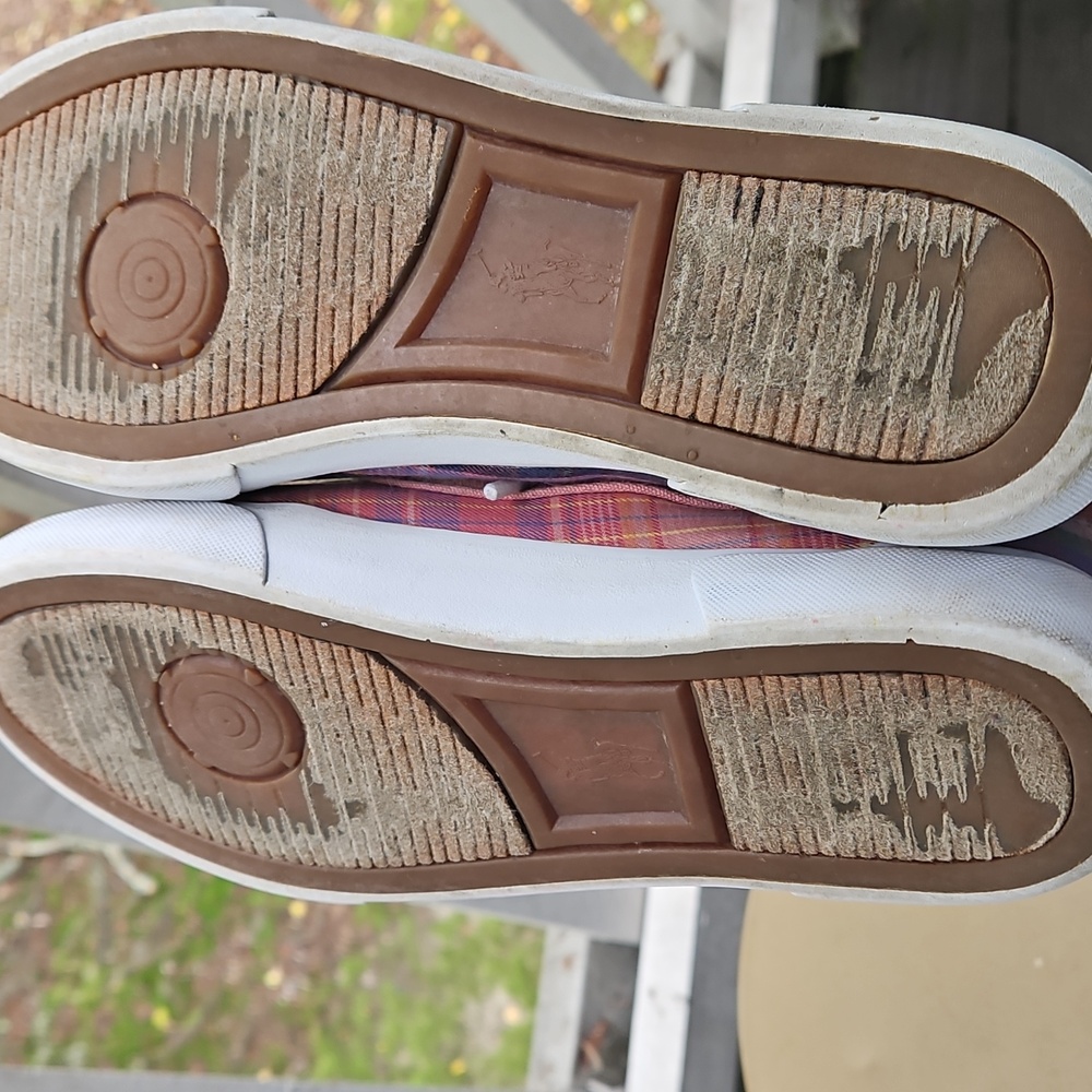 Polo by Ralph Lauren Pink Plaid Women's Deck Shoes. - Picture 5 of 7